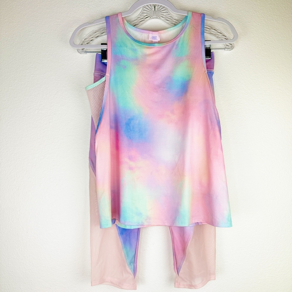 More Than Magic Girls Tie Dye Activewear Set Tank Top Capri Leggings Large 10/12